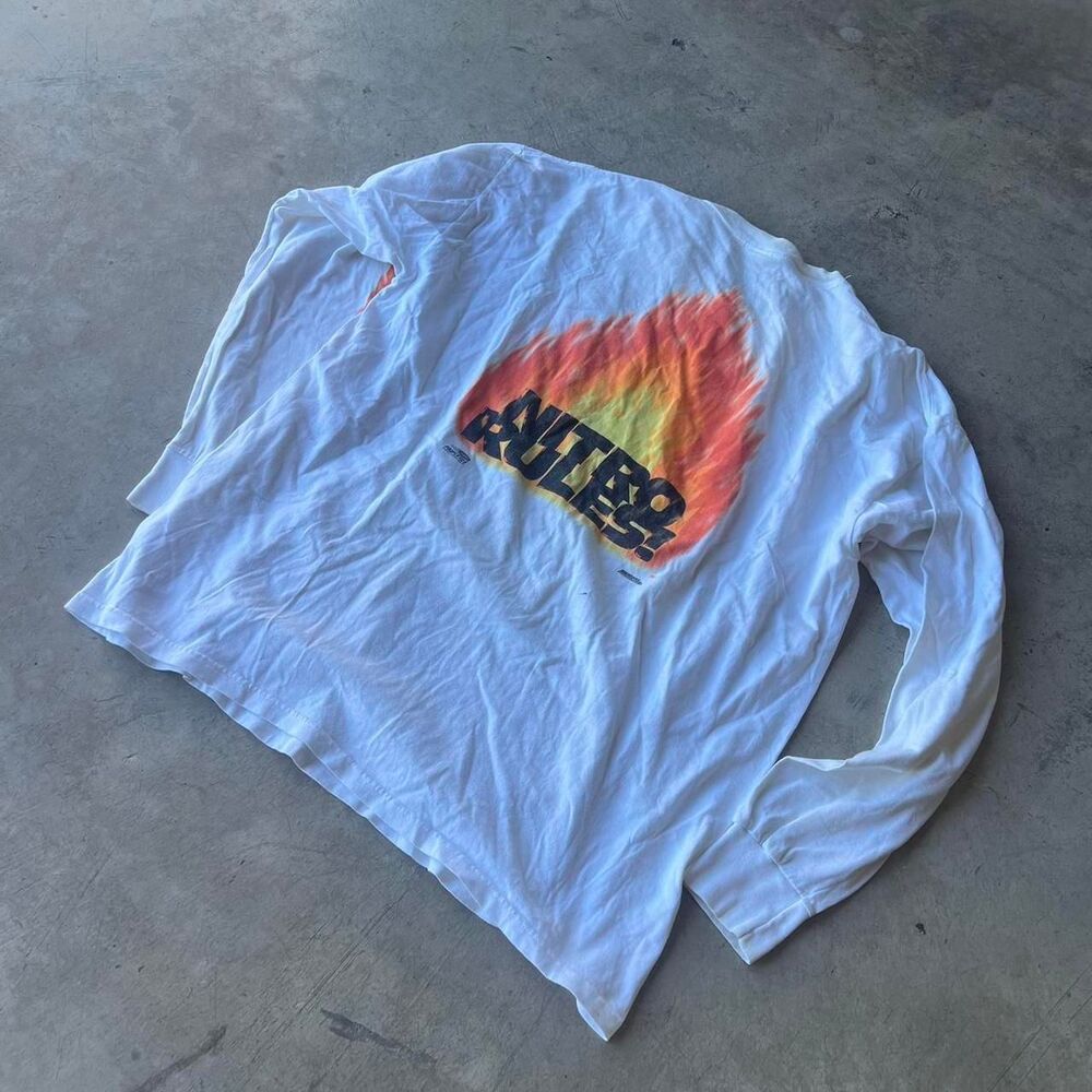 90s Nitro Rules NHRA racing tee Flames sleeve hit mens size XL